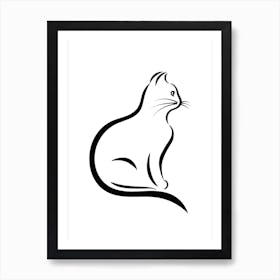 Cat Black and white Art Print