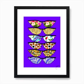 Fashion Sunglasses By Jessica In Purple  by Jessica Stockwell Art Print