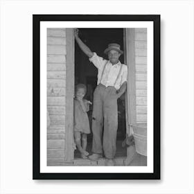 Sharecropper And Young Daughter Standing In Doorway Of Shack Home, New Madrid County, Missouri By Russ Art Print