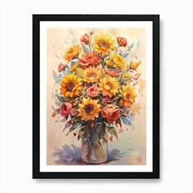 Sunflowers In A Vase 2 Art Print