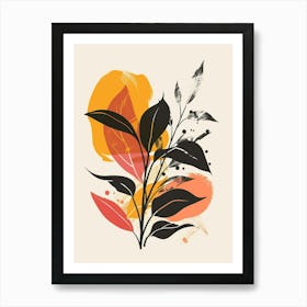 Prayer Plant Minimalist Illustration 2 Art Print