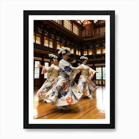 Awa Odori Dance Japanese Traditional Illustration 4 Art Print