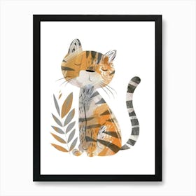 Charming Nursery Kids Animals Tiger 4 Art Print