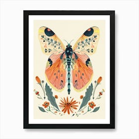 Colourful Insect Illustration Firefly 14 Art Print