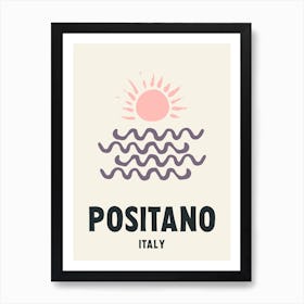Positano, Italy, Graphic Style Poster 1 Art Print