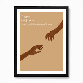 Black Hands Love definition 6 Art Print