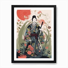 Female Samurai Onna Musha Illustration 22 Art Print
