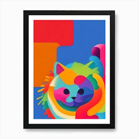 Colorful Cat 19 Art Print