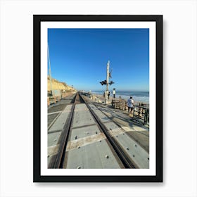 Train Tracks On The Beach Art Print