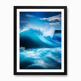 Rushing Water In Deep Blue Sea Water Waterscape Photography 2 Art Print