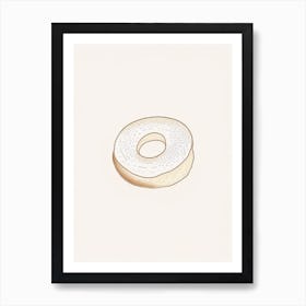 Salt Bagel Minimalist Line 1 Art Print