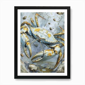 Crab Precisionist Illustration 2 Art Print