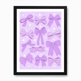 Purple Bows Art Print