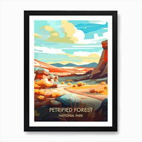 Petrified Forest National Park Travel Poster Illustration Style 1 Art Print