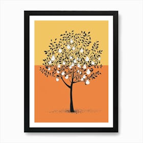 Pear Tree Minimalistic Drawing 4 Art Print