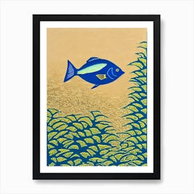 Blue Tang II Linocut Art Print