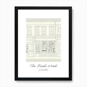 London The Book Nook Pastel Colours 6 Poster Art Print