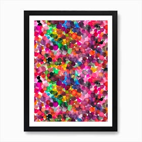 Overlapped Watercolor Dots Art Print
