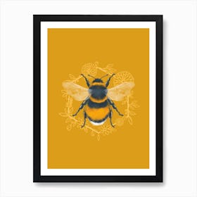 Bee Watercolur Yelllow Copy 34 Art Print