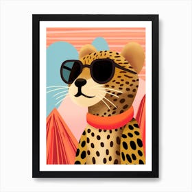 Little Cheetah 2 Wearing Sunglasses Art Print