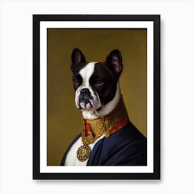 Bulldog Renaissance Portrait Oil Painting Art Print