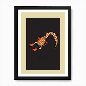 Retro Zodiac Scorpio Rectangular Art Print