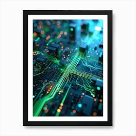 Abstract Depiction Of Advanced Cybersecurity Concept Interlacing Neural Network Patterns And Thick 2 1 Art Print