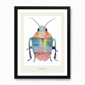 Colourful Insect Illustration Pill Bug 15 Poster Art Print