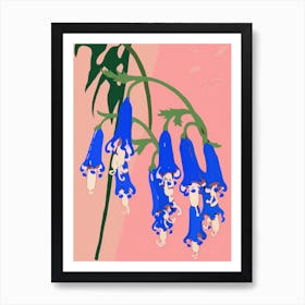 Bluebells Flower Big Bold Illustration 1 Art Print