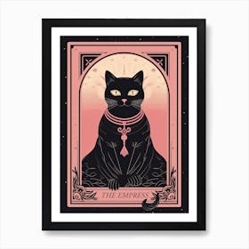 The Empress Tarot Card, Black Cat In Pink 3 Art Print