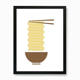 Asian Noodle Vector Illustration Art Print