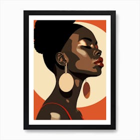 African Woman With Earrings 1 Art Print