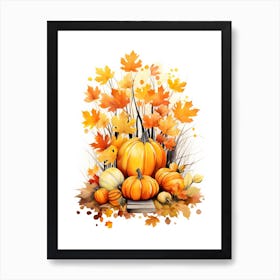 Cute Autumn Fall Scene 49 Art Print