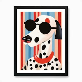 Little Dalmatian Wearing Sunglasses Art Print