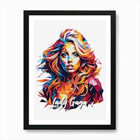 Lady Gaga 01 Portrait Music Icon Style WPAP Pop Art Art Print