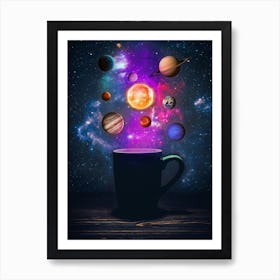 Galaxy System Solar Planet Cup Art Print