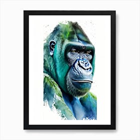 Cheeky Gorilla Gorillas Mosaic Watercolour 1 Art Print