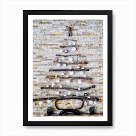 Rustic Christmas Tree Art Print