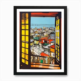 A Window View Of Tokyo In The Style Of Pop Art 2 Art Print