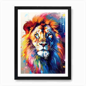 Lion Art Painting Abstract Art 4 Art Print