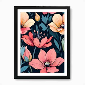 Floral Wallpaper 12 Art Print