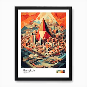 Bangkok, Thailand, Geometric Illustration 3 Poster Art Print