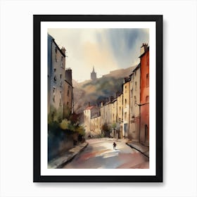 Painting Of Edinburgh Scotland In The Style Of Watercolour 2 Art Print