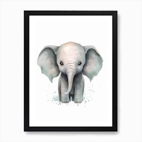 Watercolour Jungle Animal Asian Elephant 2 Art Print