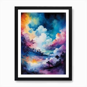 Abstract Glitch Clouds Sky (33) Art Print