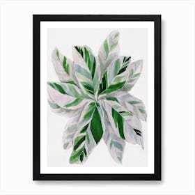 Watercolor painting of green leaves Art Print