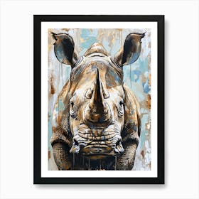 Watercolour Rhino 4 Art Print