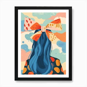 Girl With Blue Hair 3 Art Print