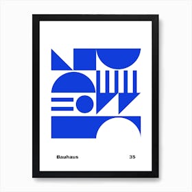 Geometric Bauhaus Poster 35 Blue Art Print