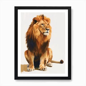 Barbary Lion Symbolic Imagery Clipart 8 Art Print